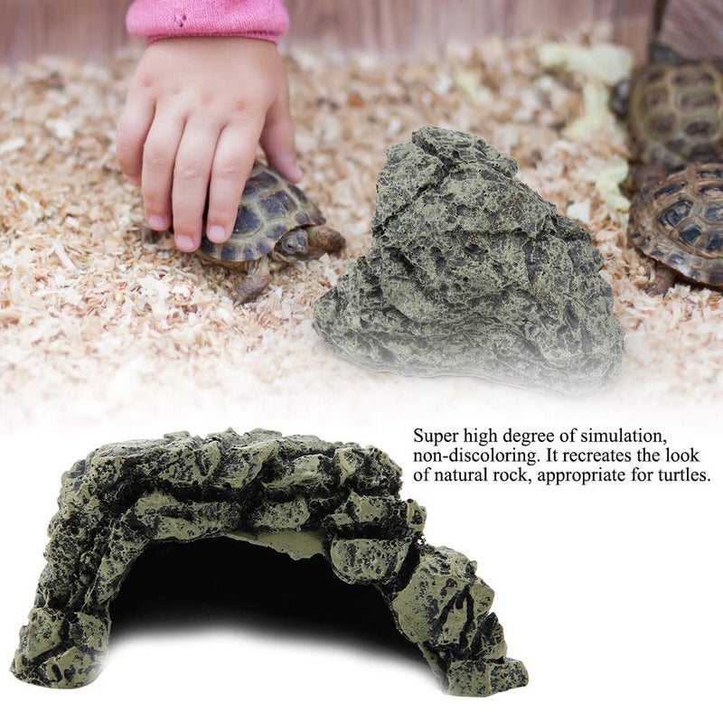 DEWIN Aquarium Large Cave - Reptile Hiding Spot, Fish Turtles Basking Hide Decoration Ornament for Home Office (Large) - Image 3